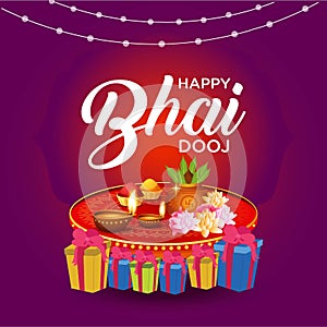 Banner design of happy bhai dooj