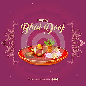 Banner design of happy bhai dooj