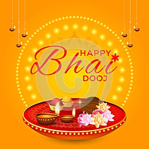Banner design of happy bhai dooj