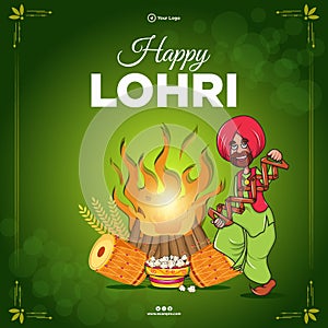 Banner design of happy lohri festival