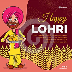 Banner design of happy lohri festival
