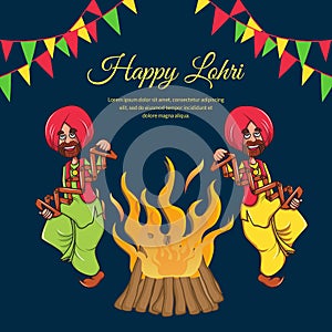 Banner design of happy lohri festival