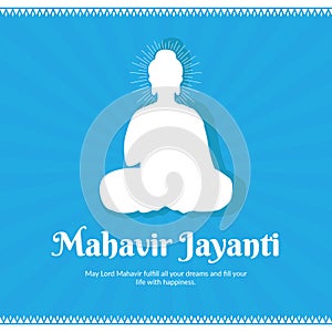 Banner design of happy mahavir jayanti