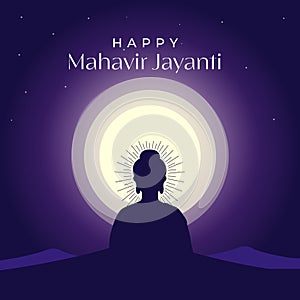 Banner design of happy mahavir jayanti