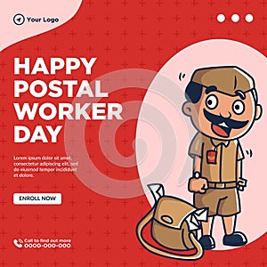 Banner design of happy postal worker day