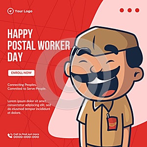 Banner design of happy postal worker day