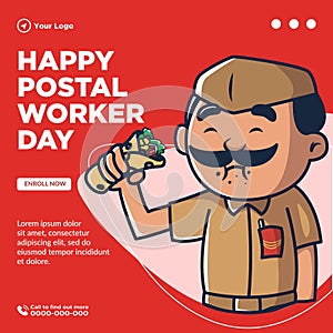 Banner design of happy postal worker day
