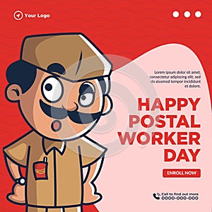 Banner design of happy postal worker day