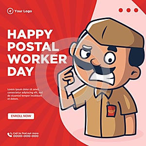 Banner design of happy postal worker day