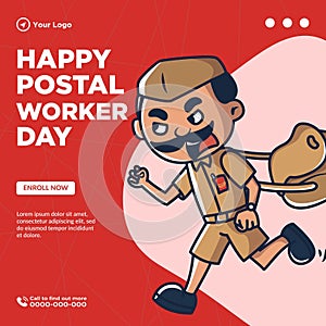 Banner design of happy postal worker day