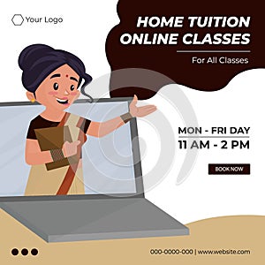 Banner design of home tuition online classes