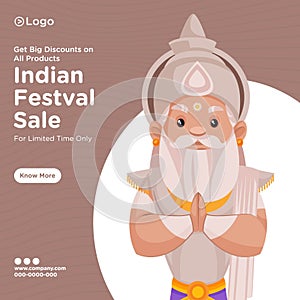 Banner design of Indian festival sale for limited time offer