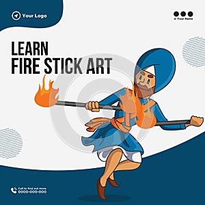 Banner design of learn fire stick art