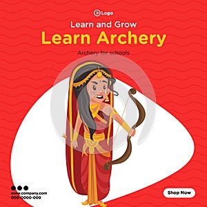 Banner design of learn and grow archery for schools