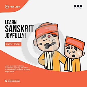 Banner design of learn Sanskrit joyfully