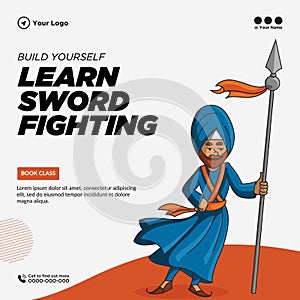 Banner design of learn sword fighting