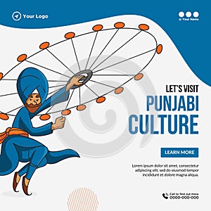 Banner design of let`s visit Punjabi culture