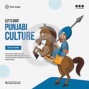 Banner design of let`s visit Punjabi culture