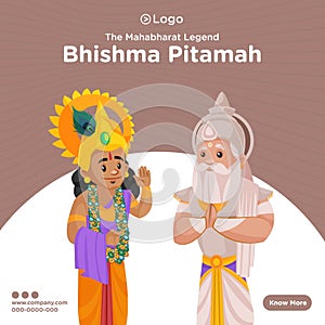Banner design of mahabharat legend bhishma pitamah