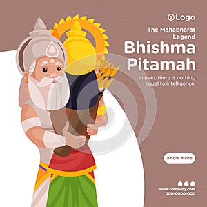 Banner design of mahabharat legend bhishma pitamah