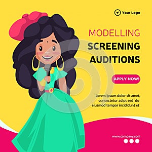 Banner design of modelling screening auditions