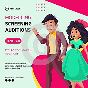 Banner design of modelling screening auditions