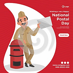 Banner design of national postal day service