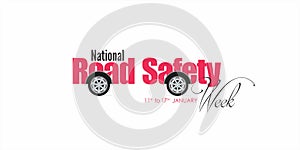 Banner Design for National Road Safety Week. Editable Illustration.