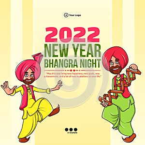 Banner design of new year bhangra night