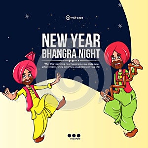 Banner design of new year bhangra night