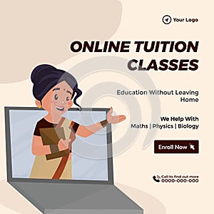 Banner design of online tuition classes