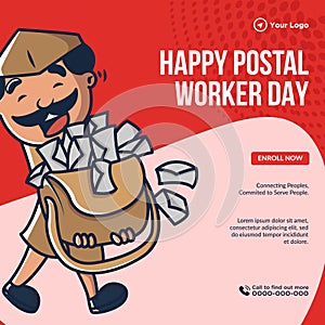 Banner design of postal man job opening