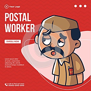 Banner design of postal worker day