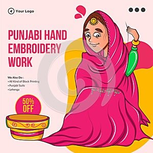 Banner design of Punjabi hand embroidery work