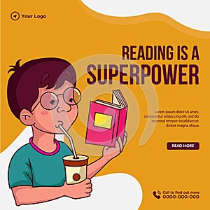 Banner design of reading is a superpower