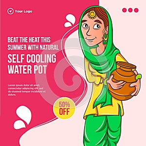 Banner design of self cooling water pot