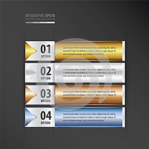 Banner design set gold, bronze, silver, blue color