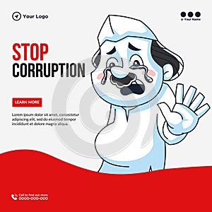 Banner design of stop corruption