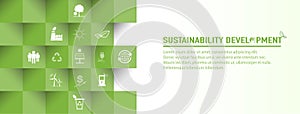 Banner design for Sustainability development and Global Green Industries Business concept