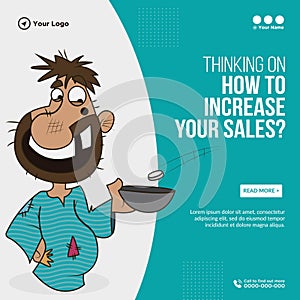 Banner design of thinking on how to increase your sales