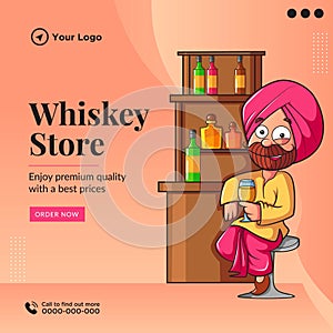Banner design of whiskey store