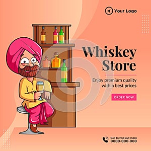 Banner design of whiskey store