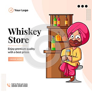 Banner design of whiskey store