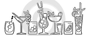 Banner with different cocktails