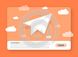 Banner of email marketing icon in flat style. Subscription to newsletter vector illustration on isolated background. Subscribe,