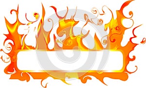 Banner with fire