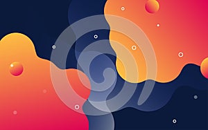 Banner with flowing liquid shapes. Set of abstract gradient modern elements. Template for the design of a logo