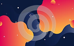 Banner with flowing liquid shapes. Set of abstract gradient modern elements. Template for the design of a logo