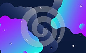 Banner with flowing liquid shapes. Set of abstract gradient modern elements. Template for the design of a logo