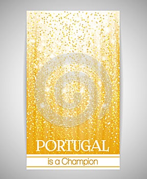 Banner, flyer or invitation to a party on the occasion of the victory of Portugal.